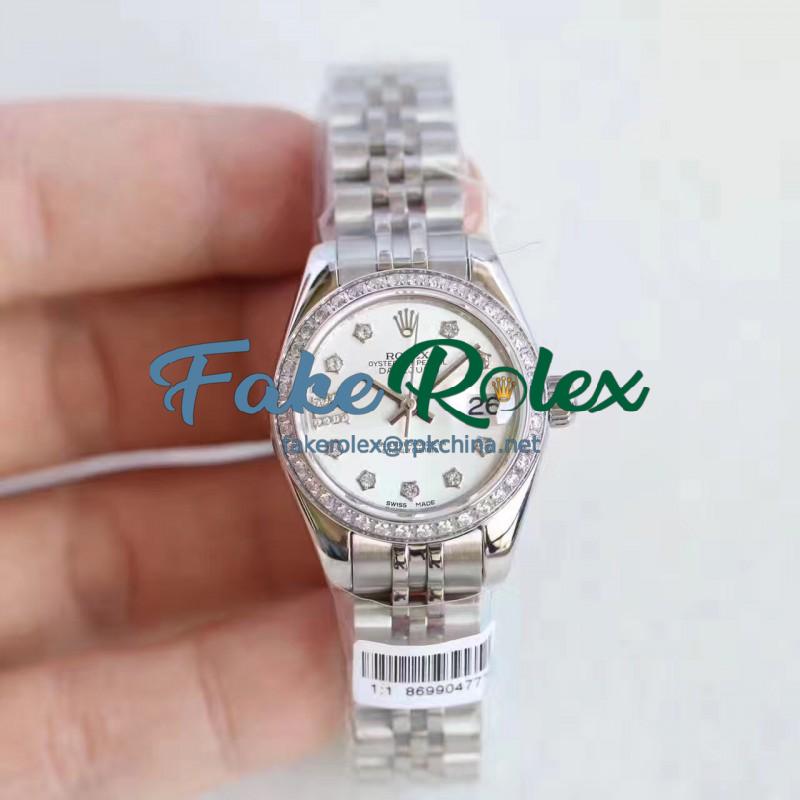 Replica Rolex Lady Datejust 28 279136RBR 28MM N Stainless Steel & Diamonds Mother Of Pearl Dial Swiss 2671