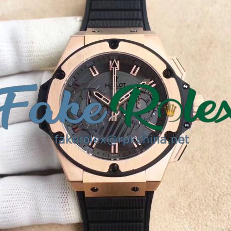 Replica Hublot Big Bang King Power Foudroyante Gold 715.PX.1128.RX HBB V6 Rose Gold Black Dial Swiss 7750