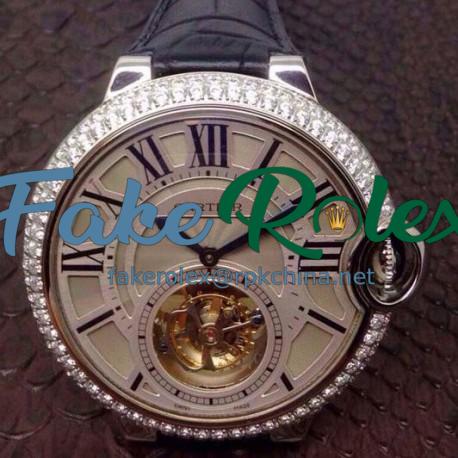 Replica Cartier Ballon Bleu Tourbillon Stainless Steel Silver Dial Swiss Tourbillon